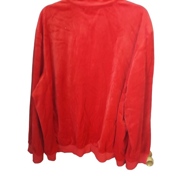 Vintage Anthony Richards Women's 3X Red Velour Pullover Sweatshirt & Pants Set - Picture 4 of 12